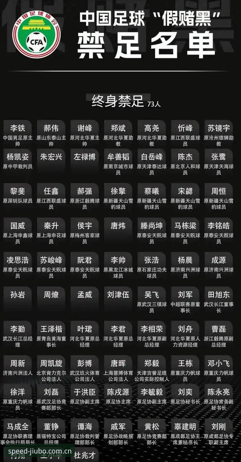 九博体育最新版本攻略 中国足协第三批禁足名单发布:17人终身禁足,48人5年内禁足,行业整顿进入深水区